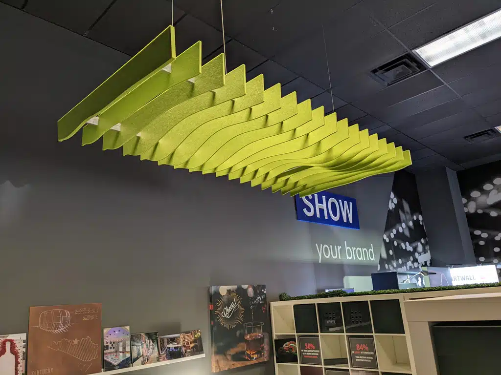 Custom fabric hanging acoustic noise solutions