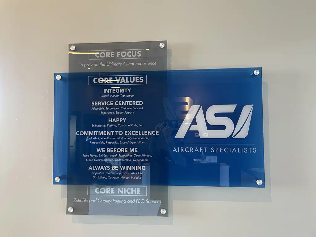 Aircraft Specialists Values Dimensional Wall Art by Nimlok Kentucky