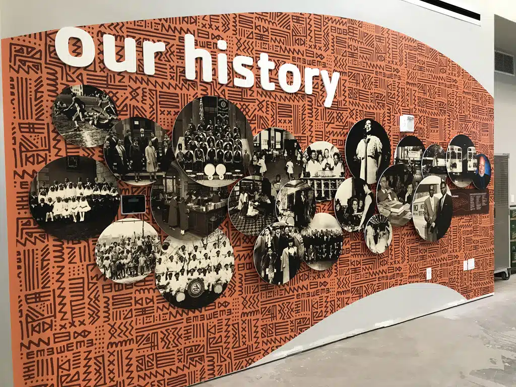 Business office history wall signage by Nimlok Kentucky